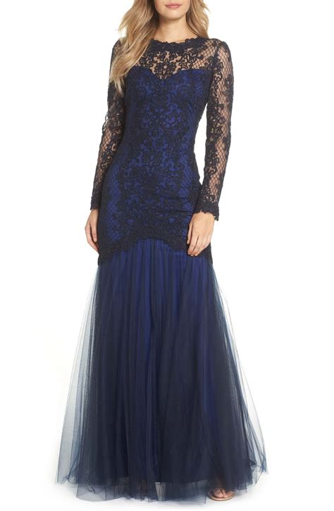 Tadashi Shoji Corded Lace Tulle Gown Nordstrom Tulle Gown Black