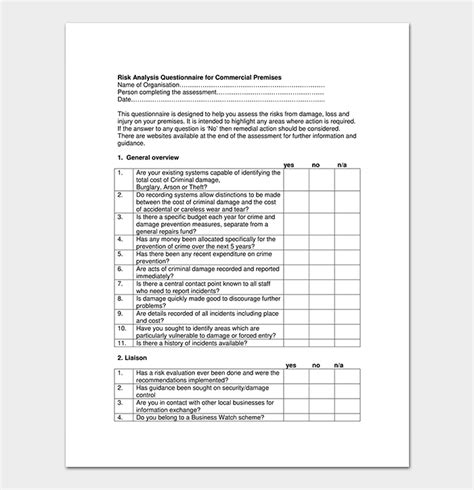 Free Security Assessment Template And Examples