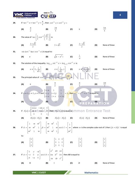 Cuet Mock Test Paper On Mathematics With Answers Can You Score 100