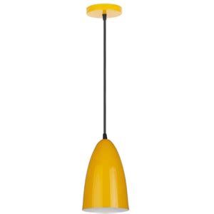 Lustre Luminaria Pendente Detroit Amarelo Aluminio Kin Light Leroy Merlin