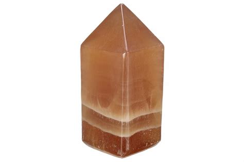 36 Polished Banded Honey Calcite Obelisk 217038 For Sale