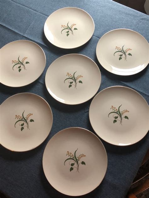 Edwin Knowles Set Of 7 Dinner Plates Etsy