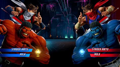 Strider Hiryu Red Hulk Vs Strider Hiru Blue Hulk Marvel Vs Capcom