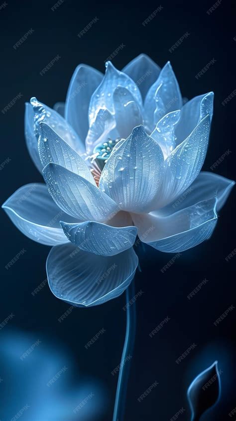 Premium Photo Blue Lotus Flowers On Black Background