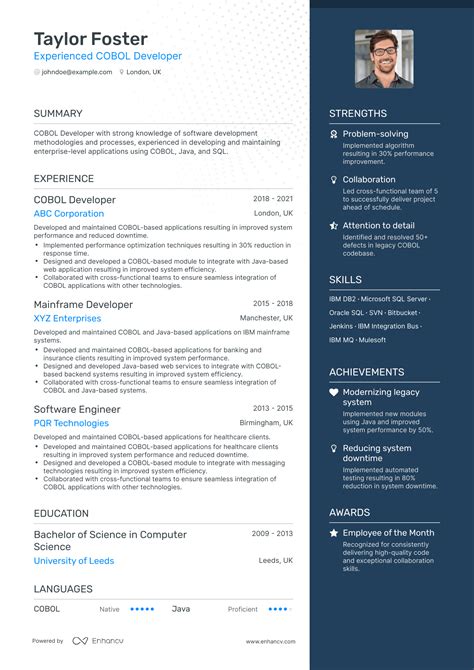 5 Cobol Developer Resume Examples And Guide For 2024