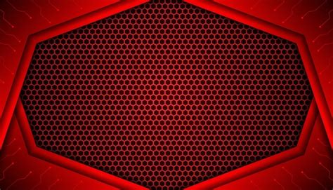 Fondo de juego futurista rojo oscuro abstracto con un patrón hexagonal