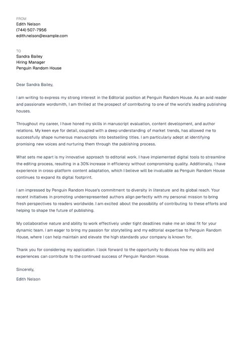 How To Write A Editorial Cover Letter With Example