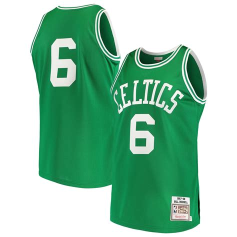 Mitchell And Ness Bill Russell Boston Celtics Kelly Green Road 196768