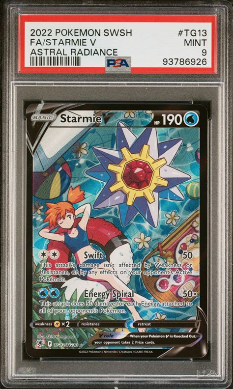 Pokemon Sword Shield Astral Radiance Tg Full Art Starmie V Psa