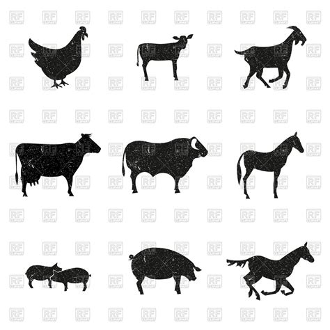 Farm Animal Silhouette Vector At Collection Of Farm