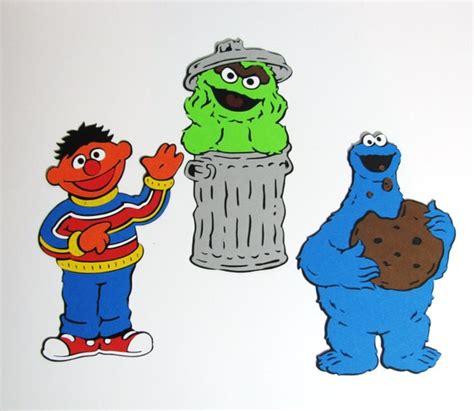 Sesame Streets Ernie Oscar And Cookie Monster By Cuttingupintexas