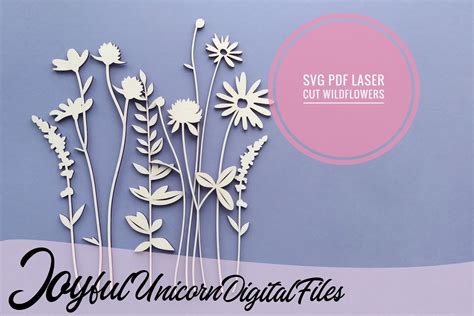 Laser Cut Wildflowers Svg Bundle Graphic By Joyfulunicorn · Creative