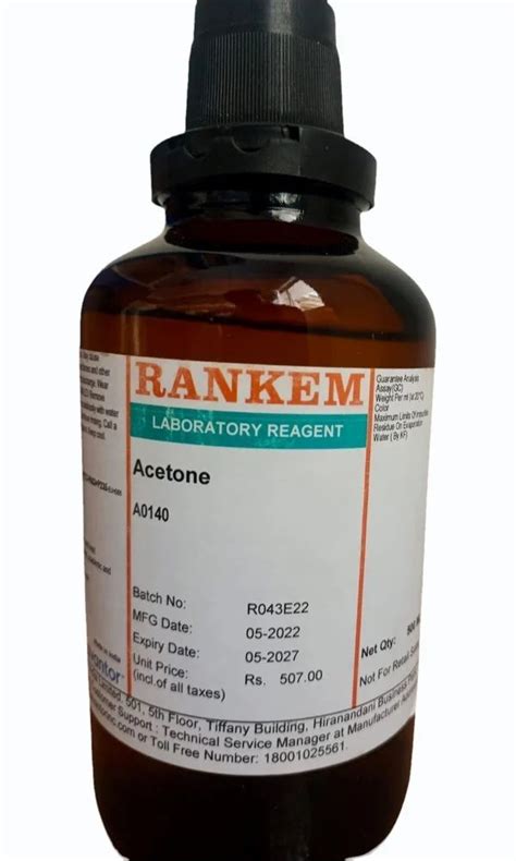 Rankem Aceton Solution At Rs 507 Kg Laboratory Chemicals In Rajkot