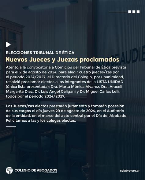 Elecciones Tribunal De Tica Nuevos Jueces Y Juezas Proclamados