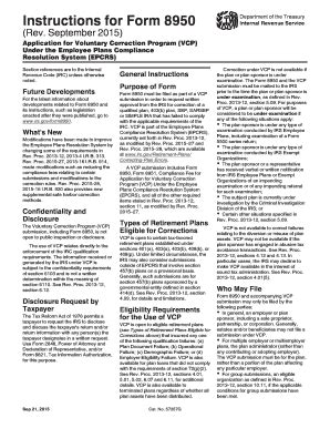 Fillable Online Instructions For Form 8950 Rev September 2015