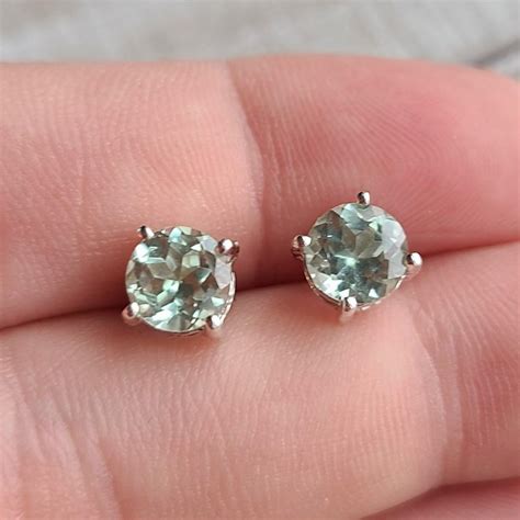 Prasiolite Green Amethyst 925 Stud Depop