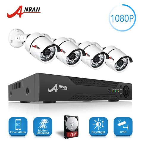 ANRAN CCTV 8CH HD AHD DVR Kit 4pcs 2 0MP 1080P IR Night Waterproof