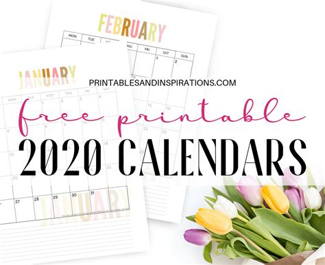 Free 2020 Calendar Printable Planner Pdf My Ultimate List