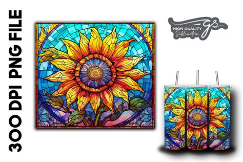 Sunflower Stained Glass Background 09 Graphic By Glamousita Sublimation