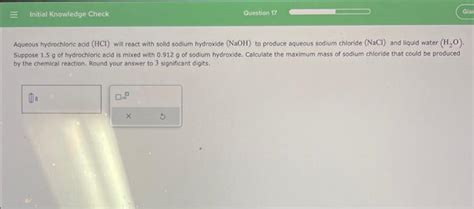 Solved Aqueous Hydrochloric Acid Hcl Will React With Solid Chegg