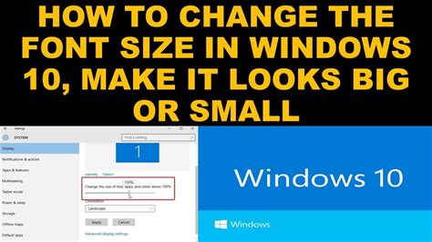 Win 10 How To Change Font Size How To Change Icon Size And Text Size