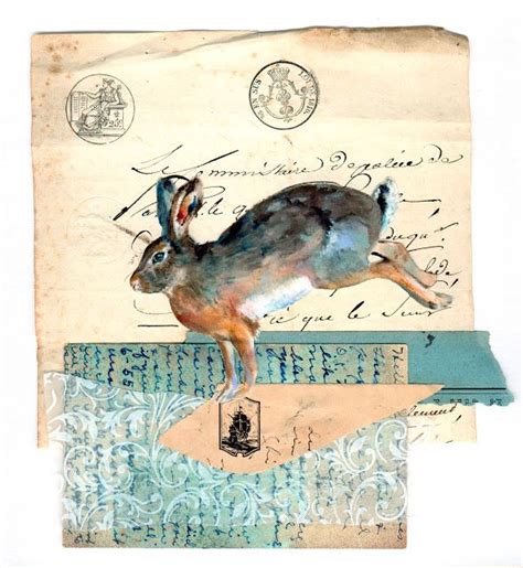 An Old Postcard With A Drawing Of A Rabbit On It S Back Side