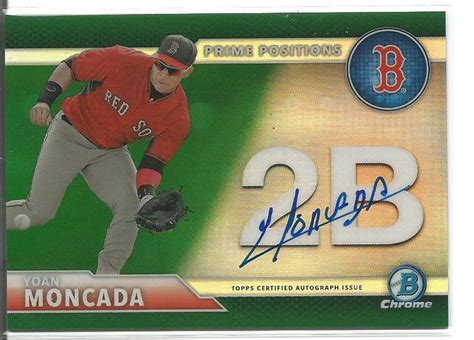 Bowman Chrome Yoan Moncada Green Refractor Rc Autograph Auto