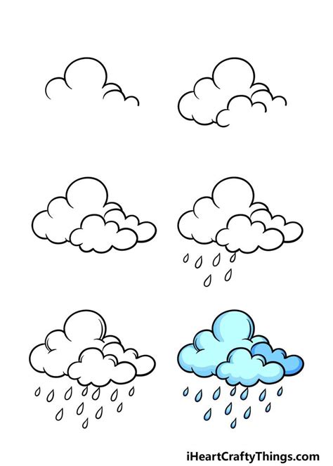 How to Draw Rain – A Step by Step Guide | Drawing rain, Easy drawings ...