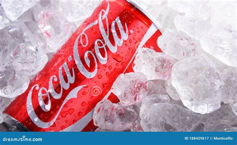 Can Of Coca Cola In Crushed Ice Editorial Photography Image Of