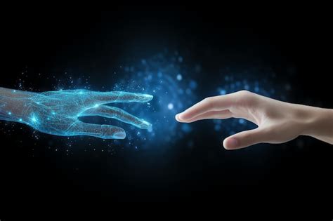 Technology Human Touch Background Premium Ai Generated Image