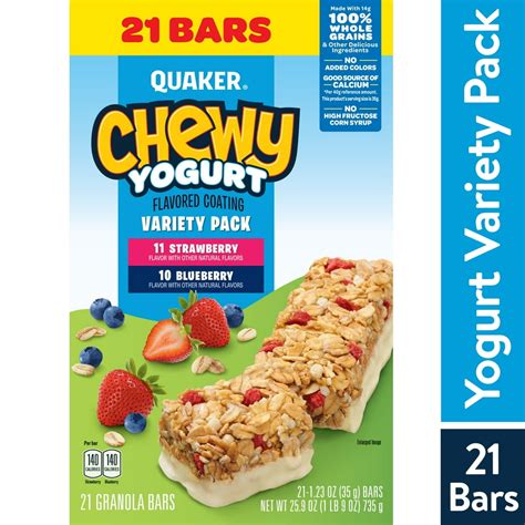 Quaker Chewy Yogurt Granola Bars Variety Pack 21 Pack