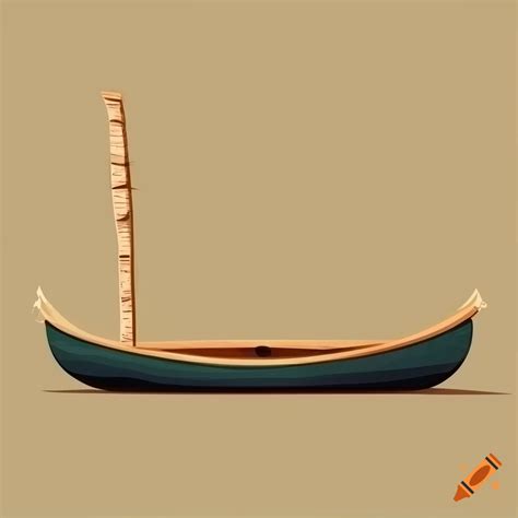 Side View Vector Of A Wooden Canoe On Craiyon