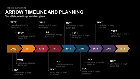 Arrow Timeline and Planning Template for PowerPoint and Keynote