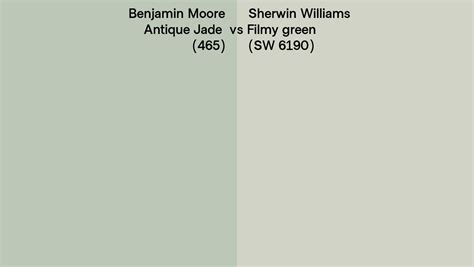 Benjamin Moore Antique Jade 465 Vs Sherwin Williams Filmy Green SW