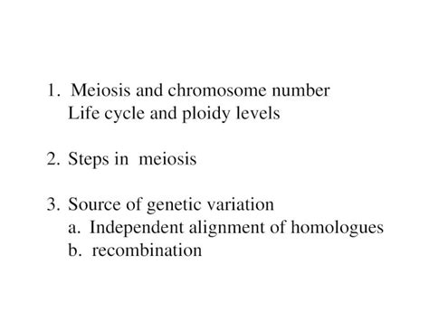 Ppt Meiosis And Chromosome Number Life Cycle And Ploidy Levels