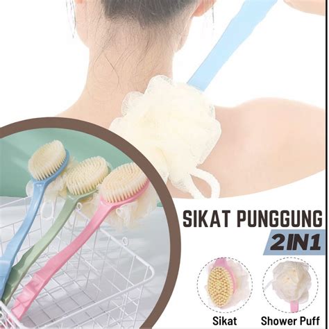 Hafizah Sikat Mandi Gosok Punggung 2 Sisi Gagang Panjang Ada Shower