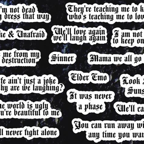 My Chemical Romance Quotes Mcr Song Lyrics Emo Stickers Etsy