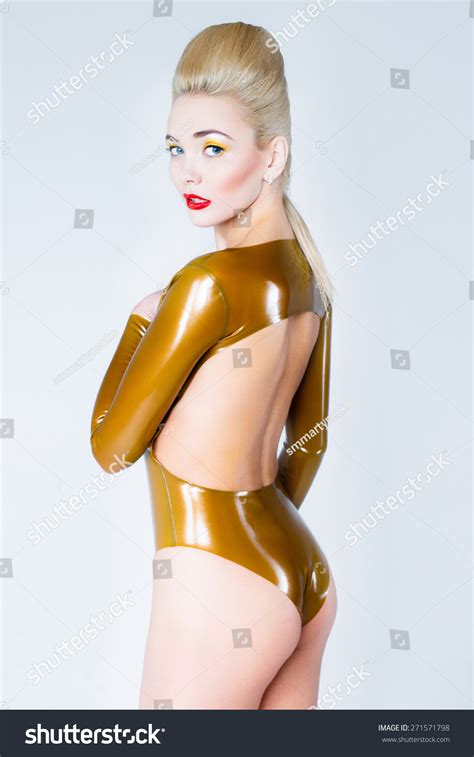 Woman Wearing Latex Lingerie Stock Photo 271571798 Shutterstock