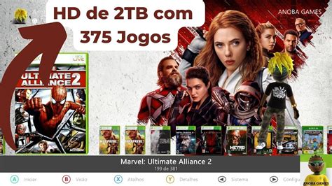 375 Jogos De Xbox 360 No HD De 2TB Lotado Somente RGH Cliente RJ