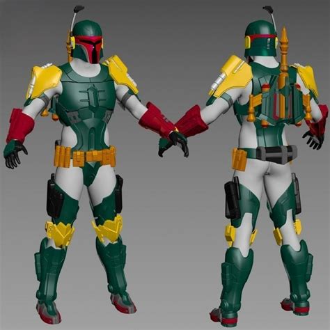 3D Datei Boba Fett Mandalorianische Rüstung 3D Druck Modell3D