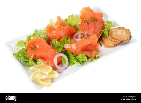 Slices Of Smoked Salmon Stock Photo Alamy