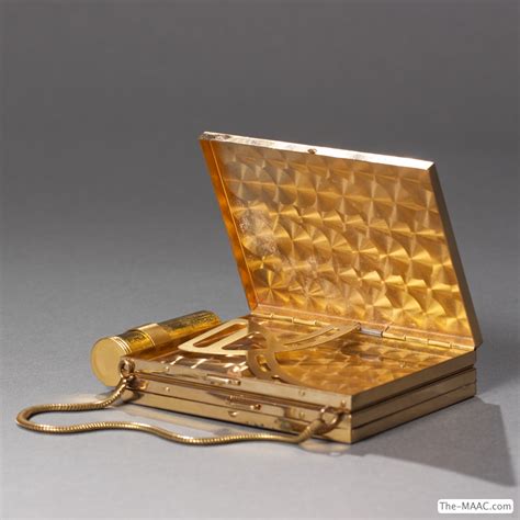 Gold Plated Vintage 1940s Ladies Compact And Cigarette Case Purse