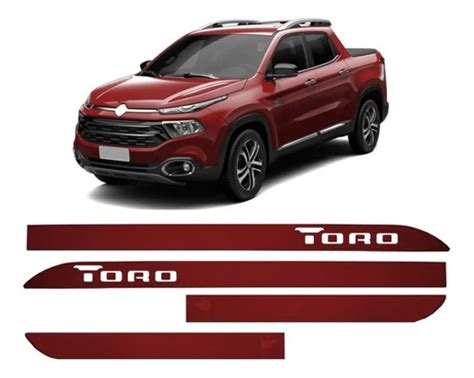 Friso Lateral Fiat Toro Vermelho Tribal Proteção Parcelamento sem juros