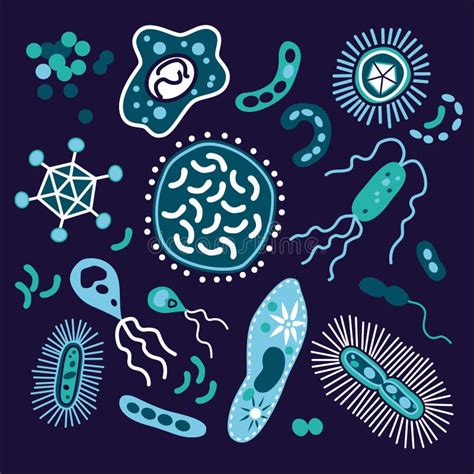 De Reeks Van De Bacterie Vector Illustratie Illustratie Bestaande Uit