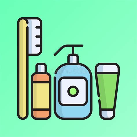 Toiletries Icon Vector Illustration Flat Outline Cartoon Stock Vector