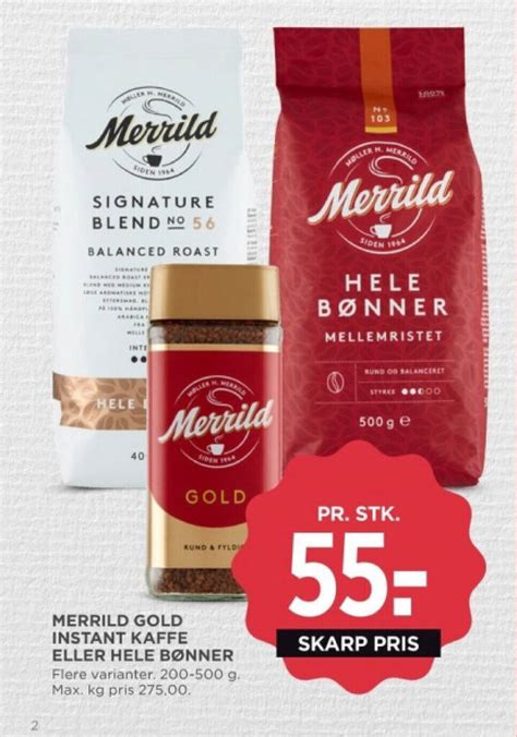 Merrild Gold Instant Kaffe Eller Hele B Nner Tilbud Hos Meny