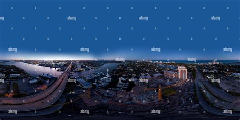 360° View Of Aerial 360 Equirectangular Night Photo Broward County Fort