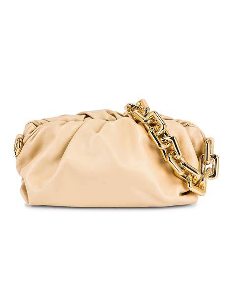 Bottega Veneta The Chain Pouch Bag In Porridge And Gold Fwrd