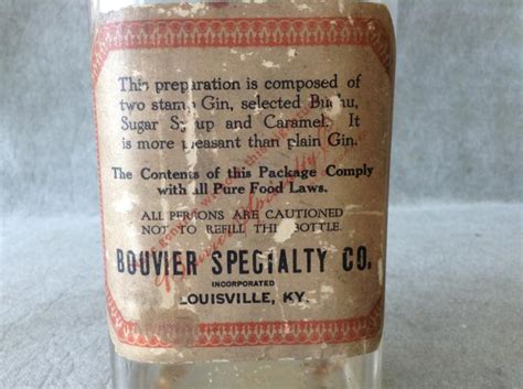 Sold Price Pre Prohibition Bouvier Buchu Gin Bottle May 6 0117 5 30