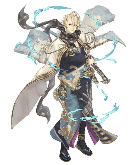 Safebooru 1boy Aladdin Sinoalice Anklet Blonde Hair Blue Eyes Bracelet Eyebrows Visible